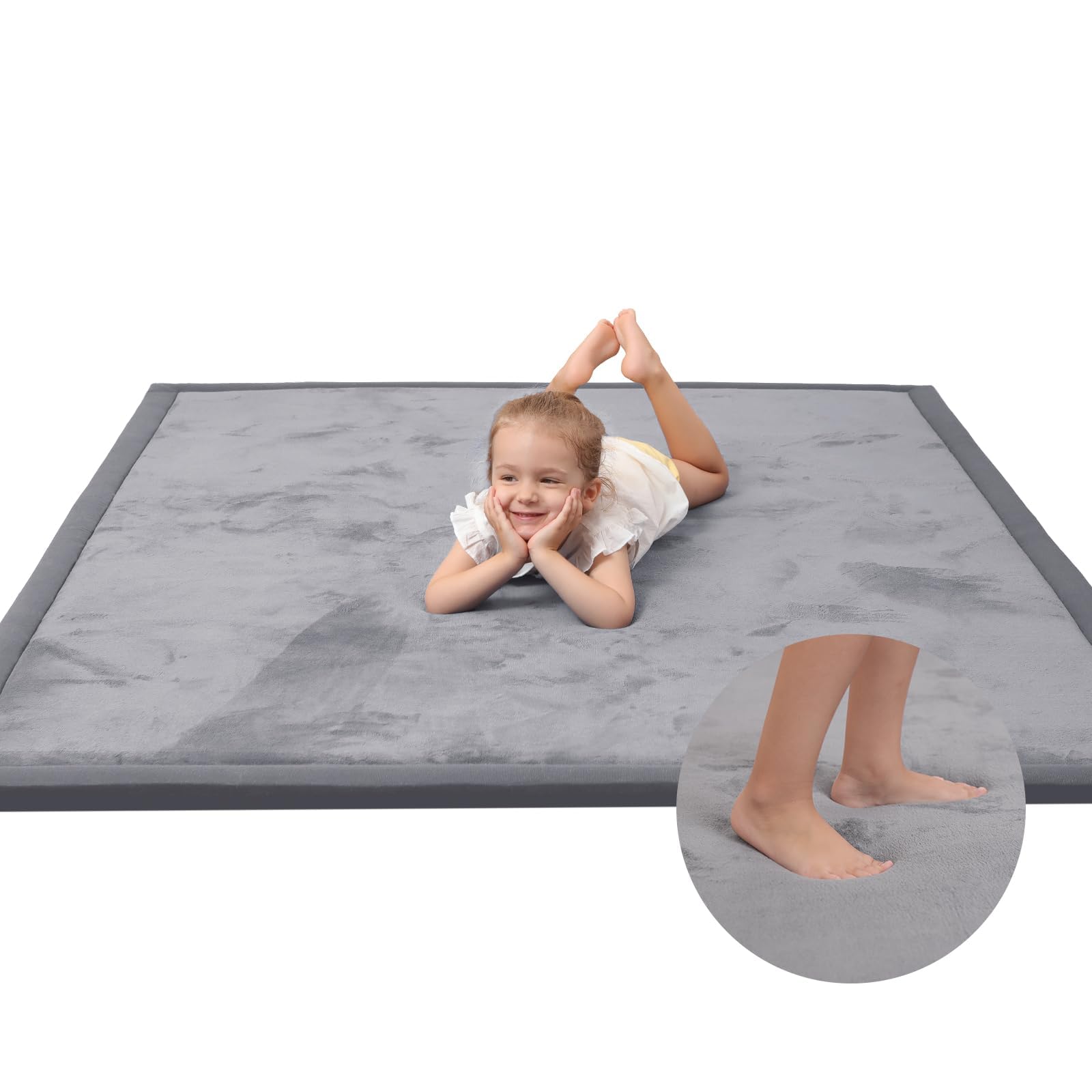 Huloo Sleep Baby Play Mat full view showcases thick tatami cushioning for safe tummy time