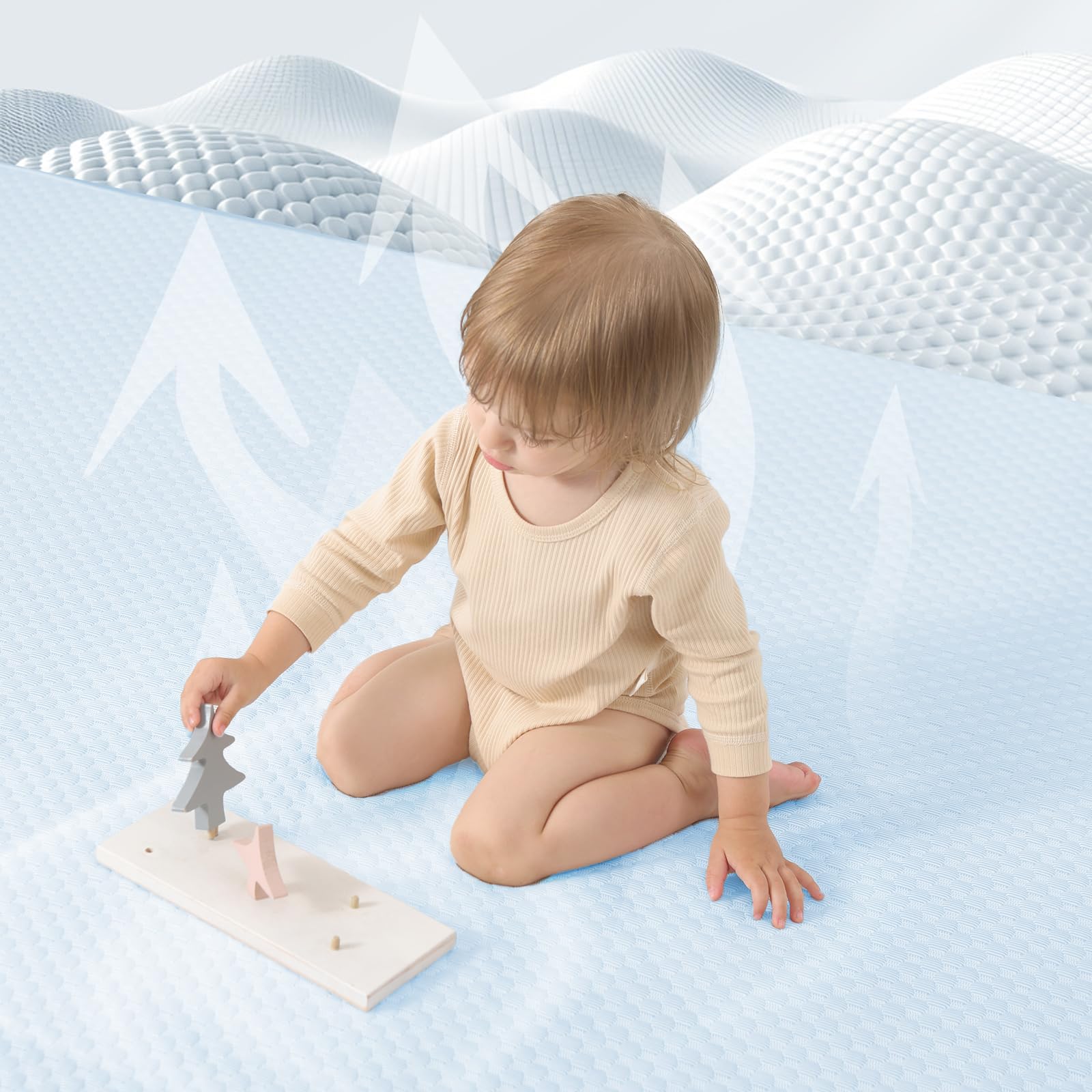 Huloo Sleep memory foam closeup shows plush supportive surface.