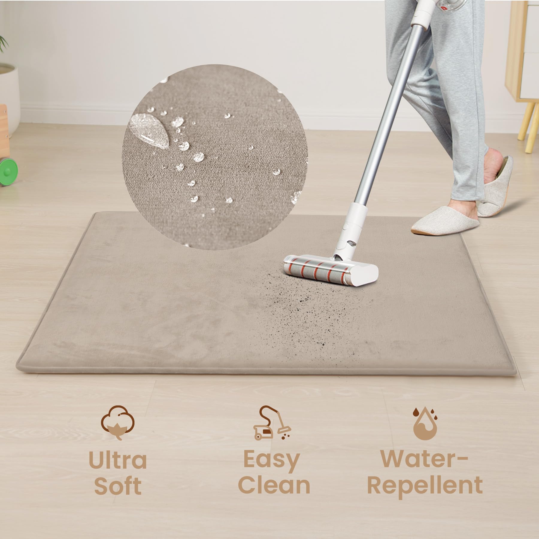 Huloo Sleep nursery rug setup demonstrates versatile use in bedrooms and playrooms.