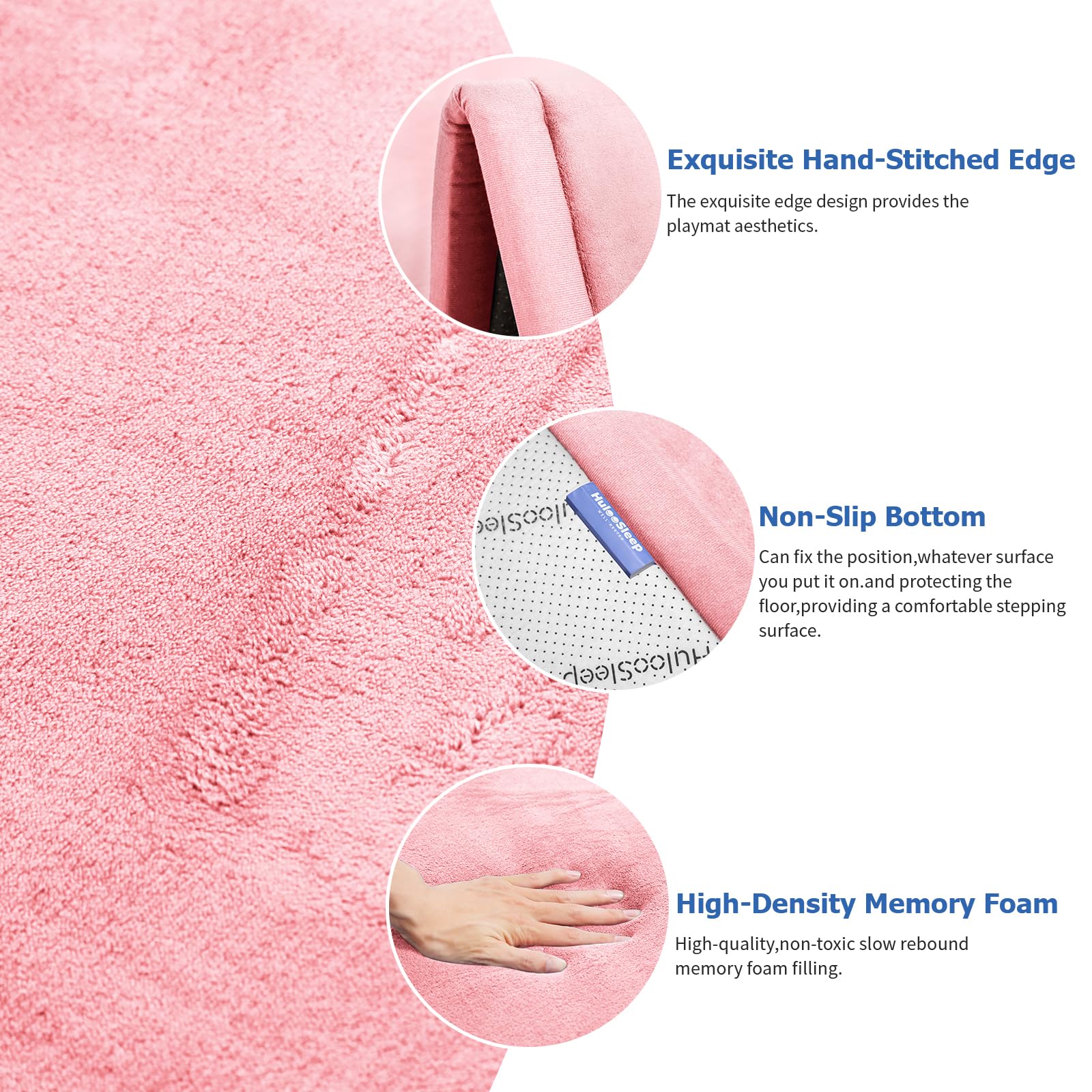Huloo Sleep pink mat folded for storage, convenient and space-saving.