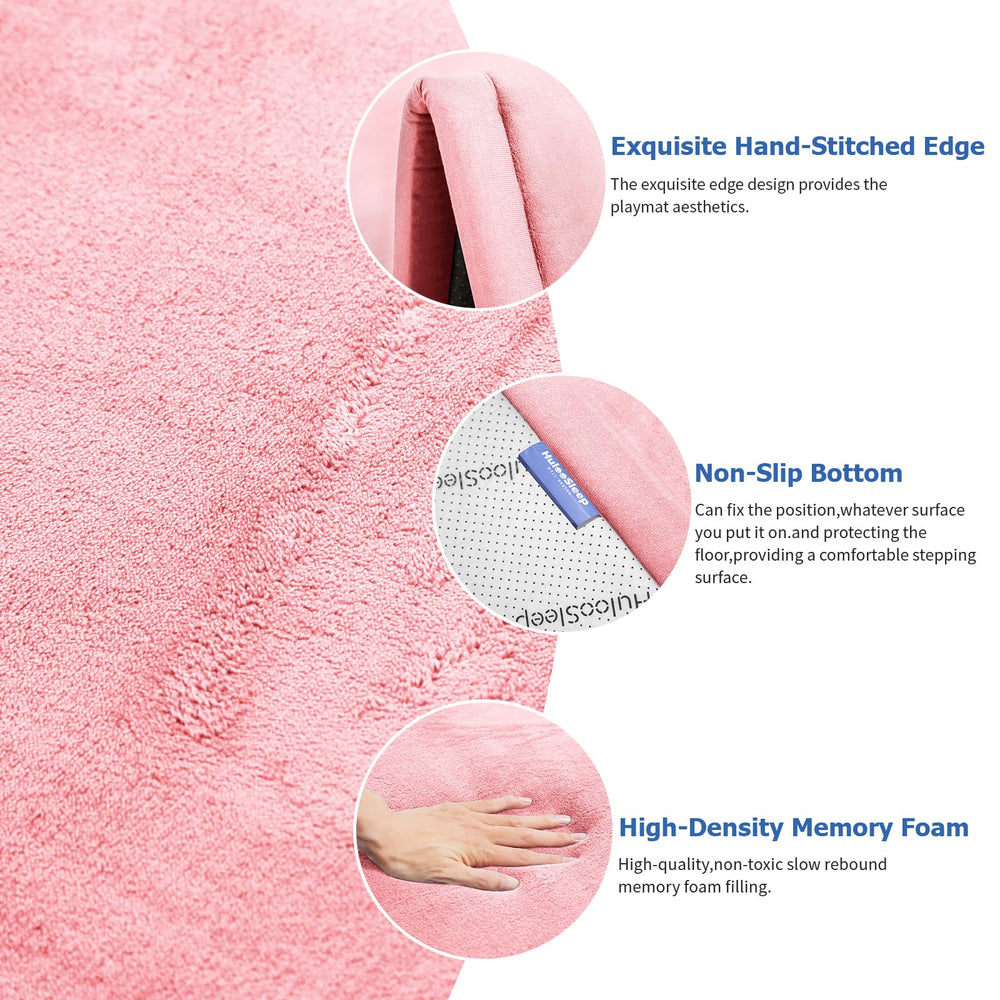 Huloo Sleep pink mat folded for storage, convenient and space-saving.