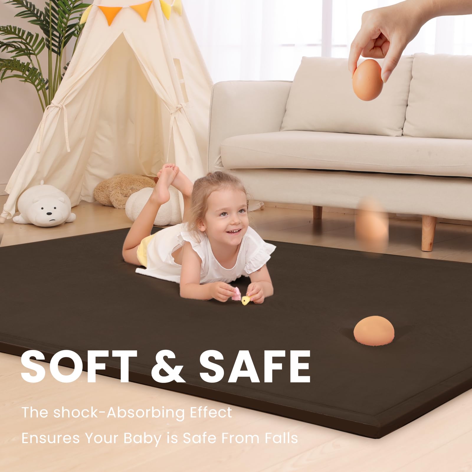 Huloo Sleep Baby Play Mat tummy time scene on cushioned surface