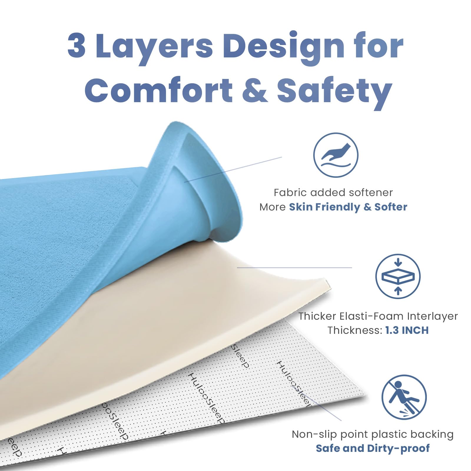 Huloo Sleep tummy-time use on mat showing gentle incline cushion