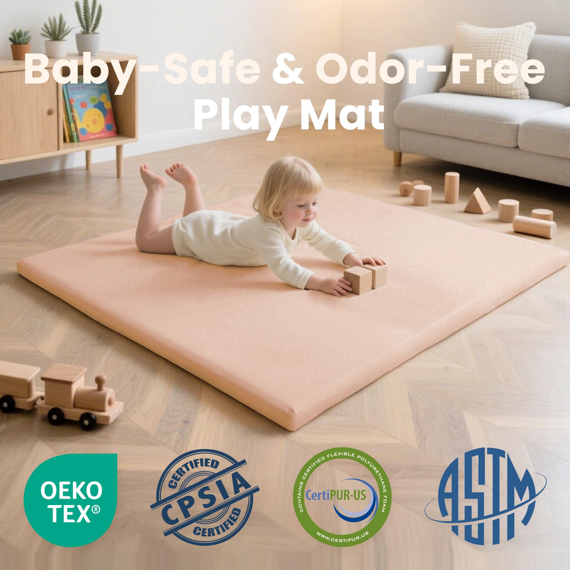 Huloo Sleep vegan leather surface closeup demonstrates waterproof, easy-clean durability.