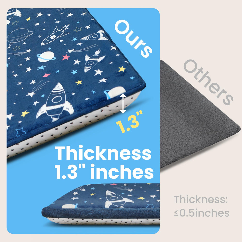 Huloo Sleep playmat with non-slip backing stabilizing on wood floors for safe play