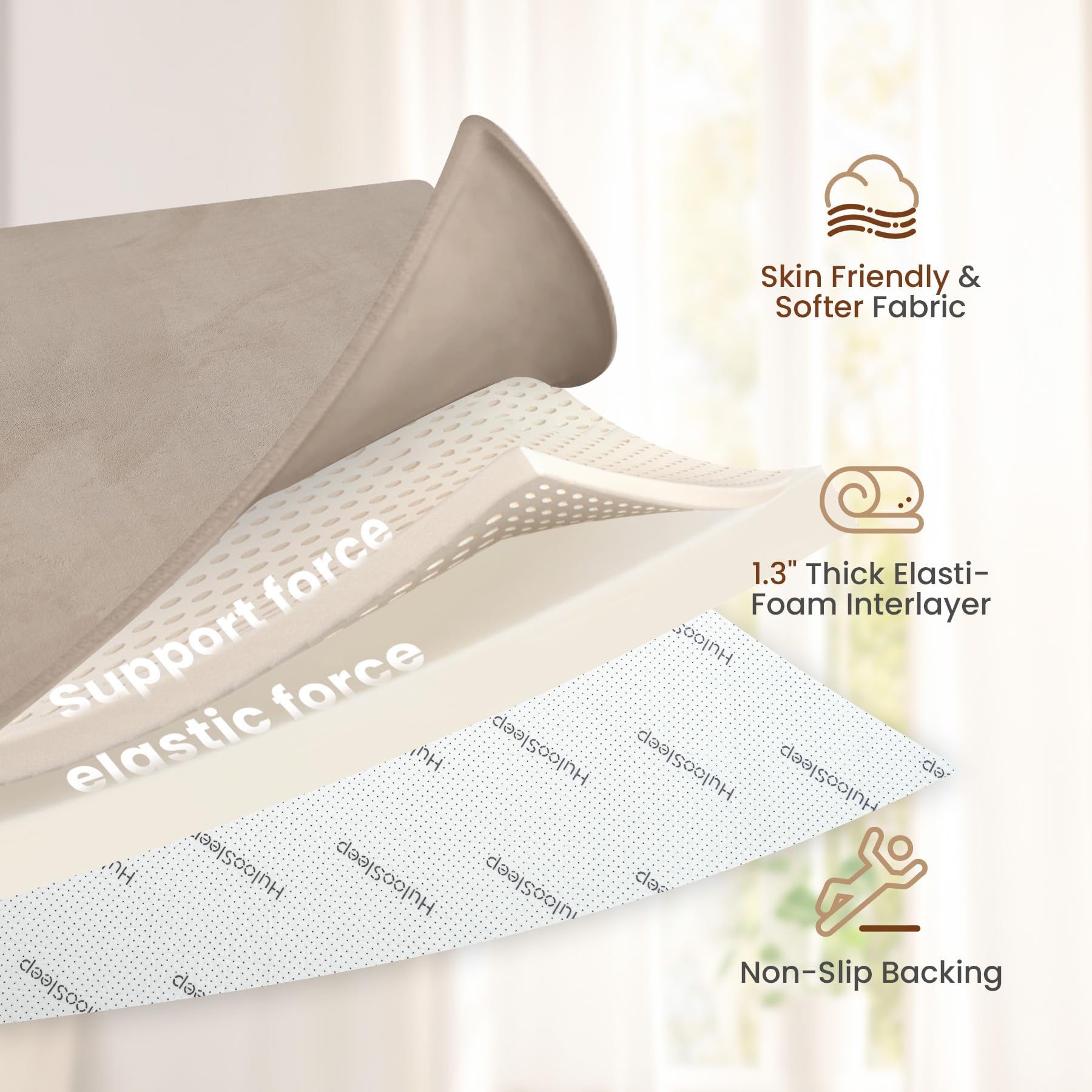 Huloo Sleep beige color-tone complements soft nursery decor.