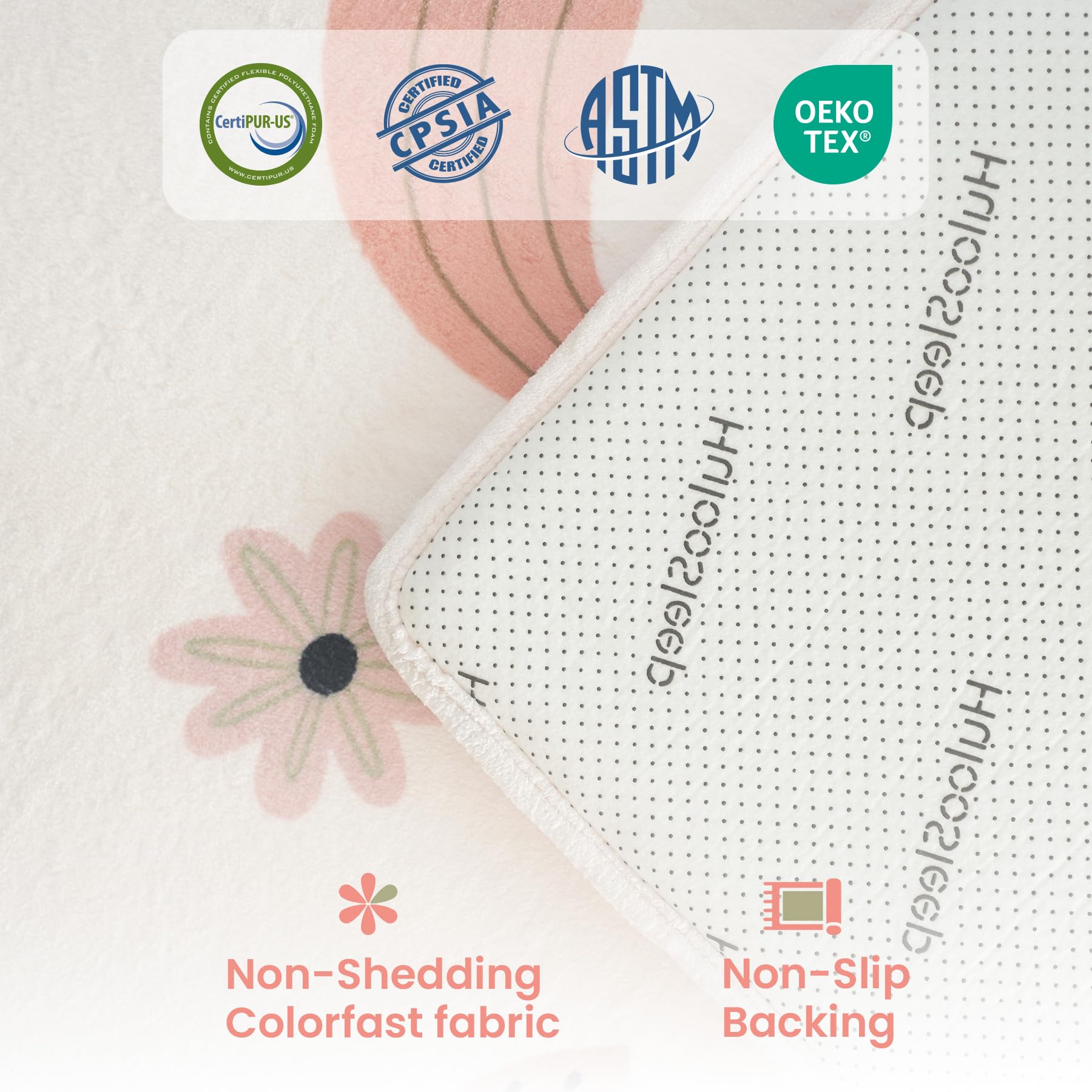 Huloo Sleep crawling-tummy-time use suited for early explorers on smooth surfaces