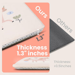 Huloo Sleep Elasti-Foam cushion demonstrates thick comfort for tummy time