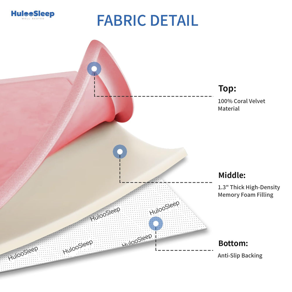 Huloo Sleep washable pink floor mat easy to clean crumbs and spills.