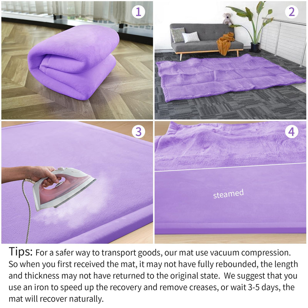 Huloo Sleep foldable play mat stores easily after use.