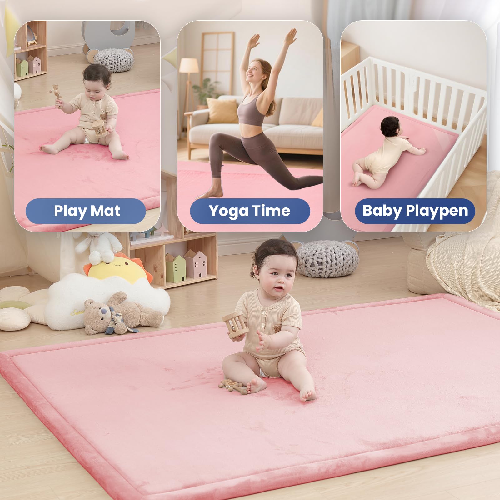 Huloo Sleep foldable play mat for easy storage and quick setup