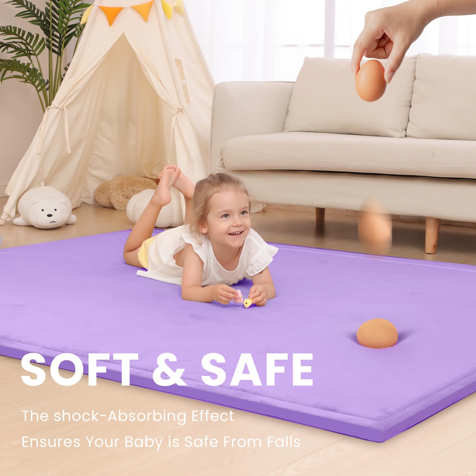 Huloo Sleep lavender surface in nursery adds soft velvet comfort
