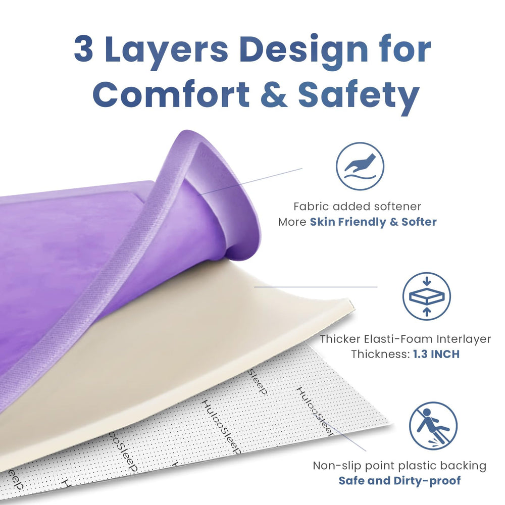 Huloo Sleep lavender mat with water-repellent finish protects floors