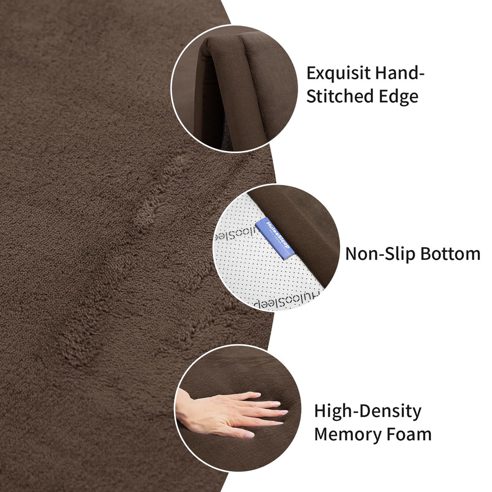 Huloo Sleep memory foam close-up highlights soft, non-toxic velvet surface.