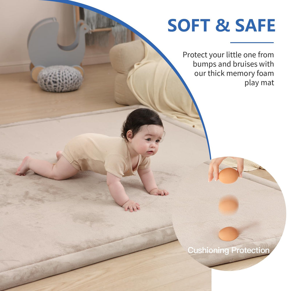 Huloo Sleep non-slip play area keeps crawling toddlers safe on any floor.