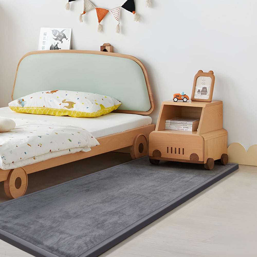 Huloo Sleep Play Mat close-up shows 1.3-inch Elasti-Foam cushioning for soft landings.