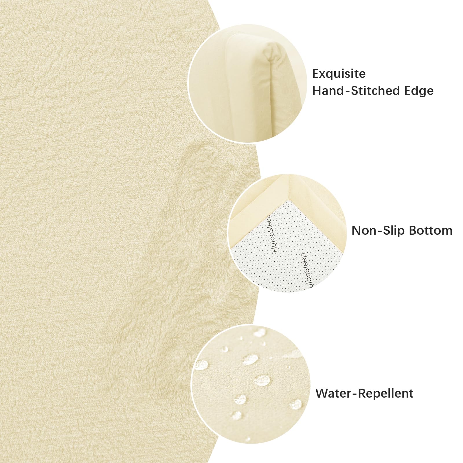 Huloo Sleep foam-density 1.3-inch closeup shows plush support for crawlers.