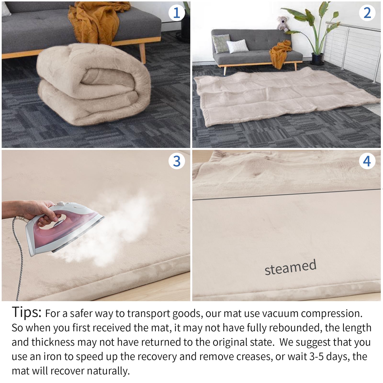Huloo Sleep Play Mat non slip bottom keeping play area stable