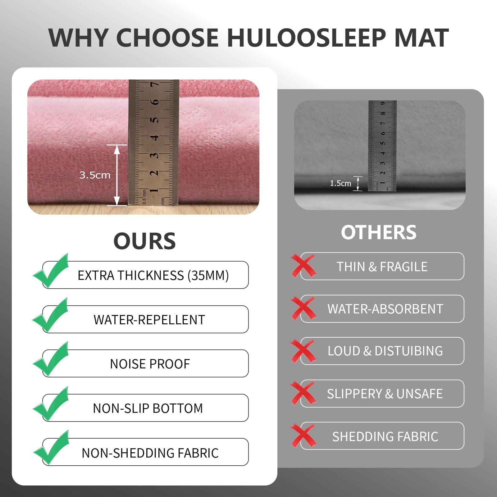 Huloo Sleep play mat non-slip bottom keeps play area stable