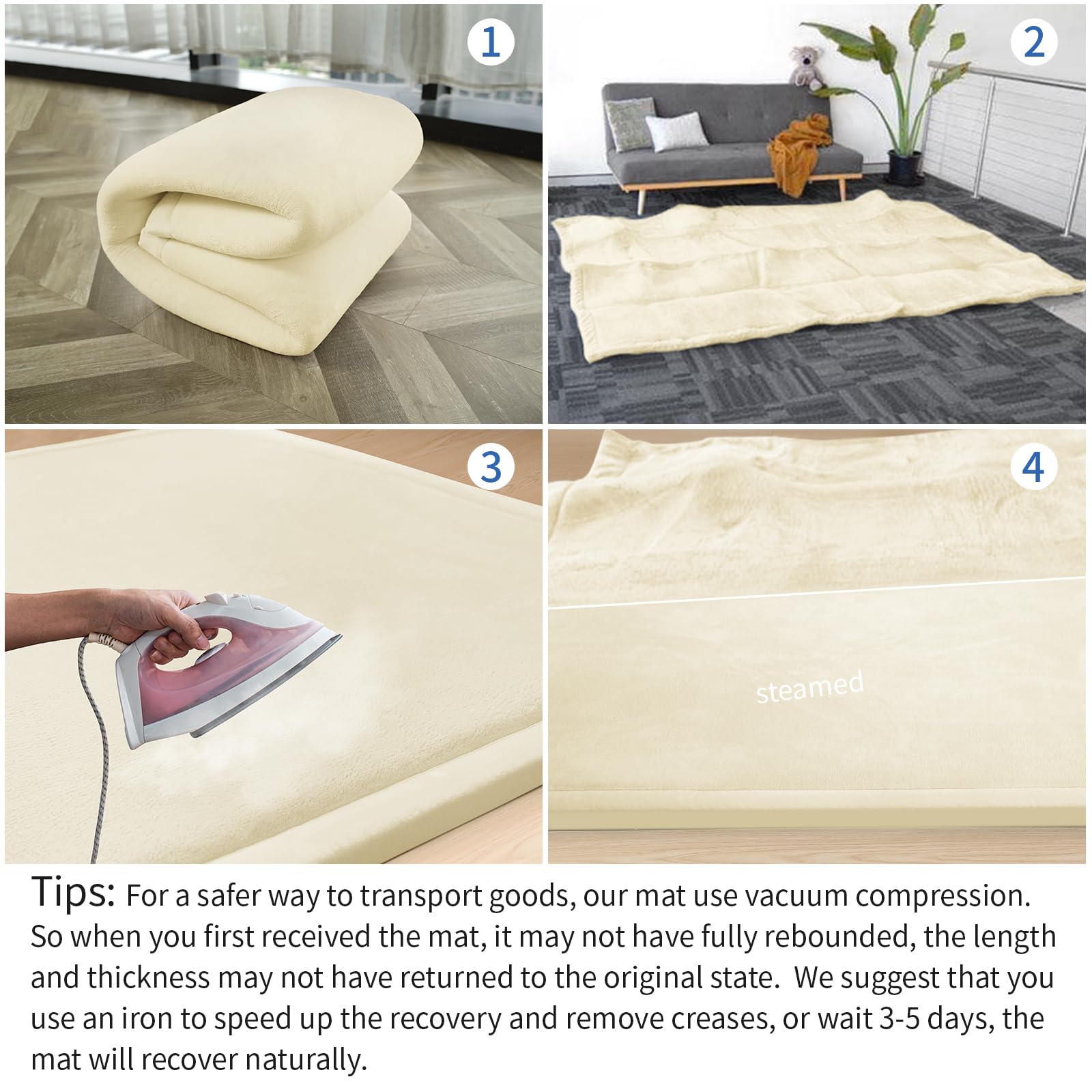 Huloo Sleep vanilla room setting highlights tatami-style elegance and safety.