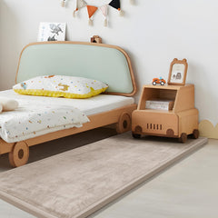 Huloo Sleep Play Mat beige side view showing cushioning for safe crawling