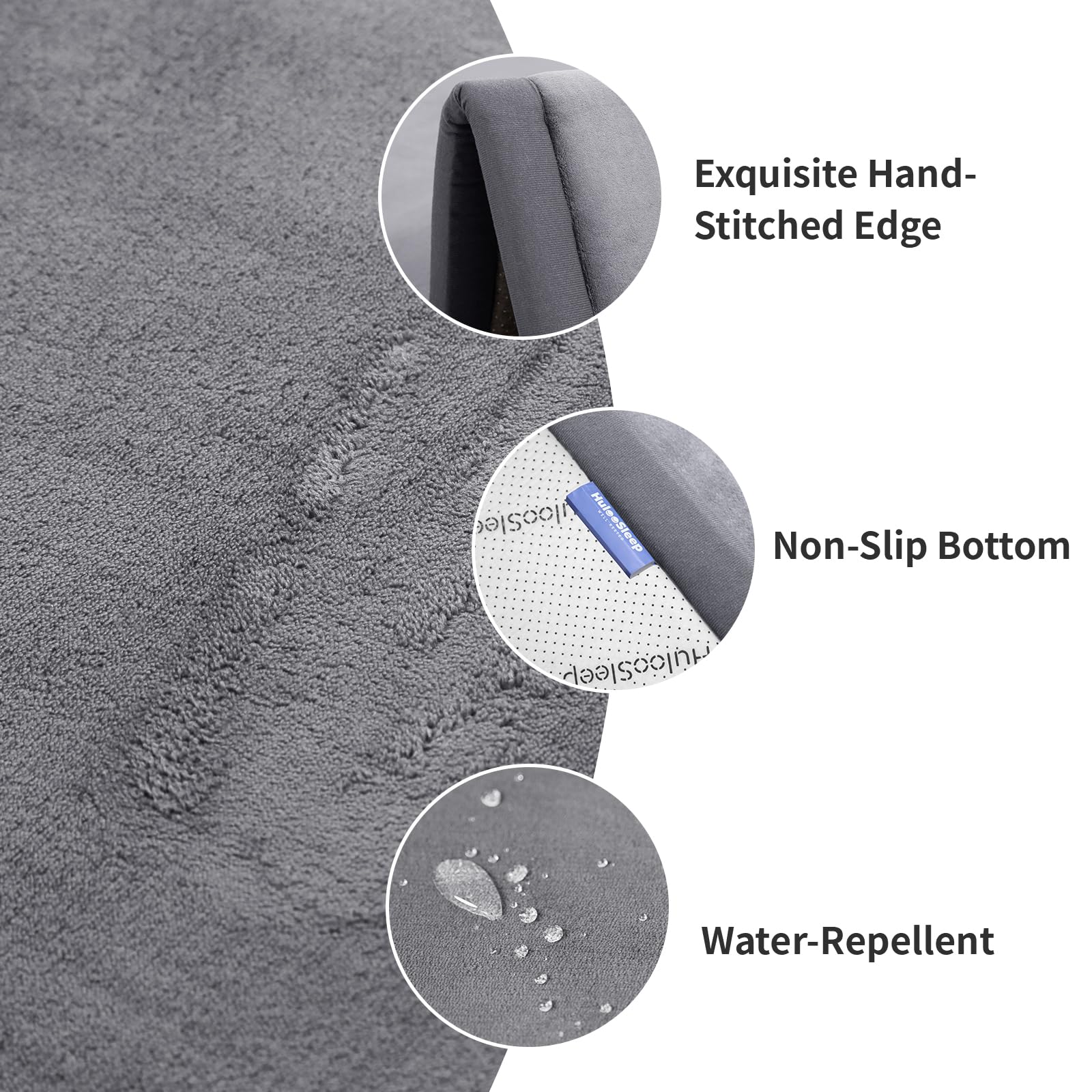 Huloo Sleep Play Mat with water-repellent coral velvet surface ready for spills.
