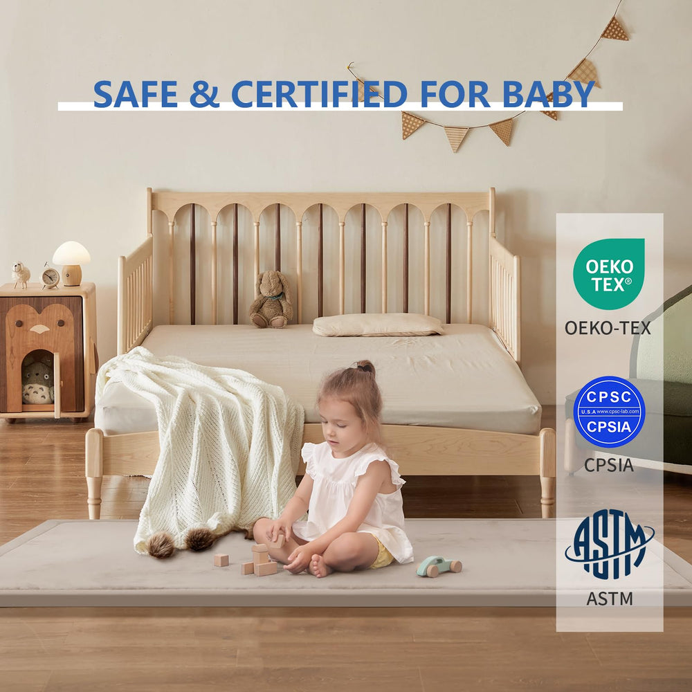 Huloo Sleep Play Mat water repellent surface for quick spill cleanup