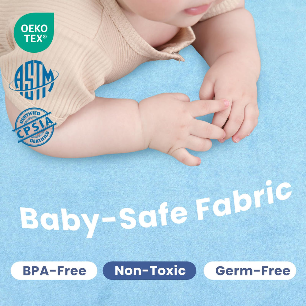 Huloo Sleep play mat used as a safe playpen area