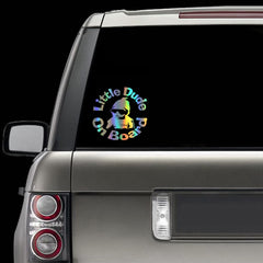 HungMieh little dude car decal clearly signals child presence to nearby drivers.