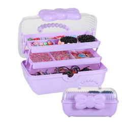 Huniupore hair accessories organizer purple front view keeps baby pins neat and accessible