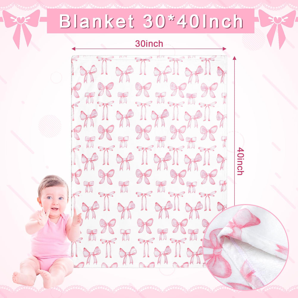 HunnmingRe pink bow crib sheet highlights secure elastic fit for standard cribs