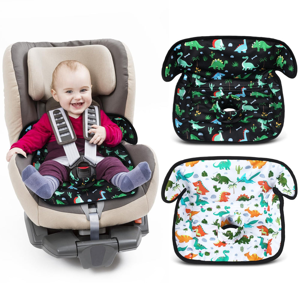 HunnmingRe dinosaur car seat protector 2-pack with spill protection.