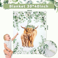HunnmingRe Highland Cow sheet fitted image shows snug elastic fit for crib safety