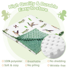 HunnmingRe Mallard Duck Blanket fabric detail showcases double-layer warmth for chilly evenings