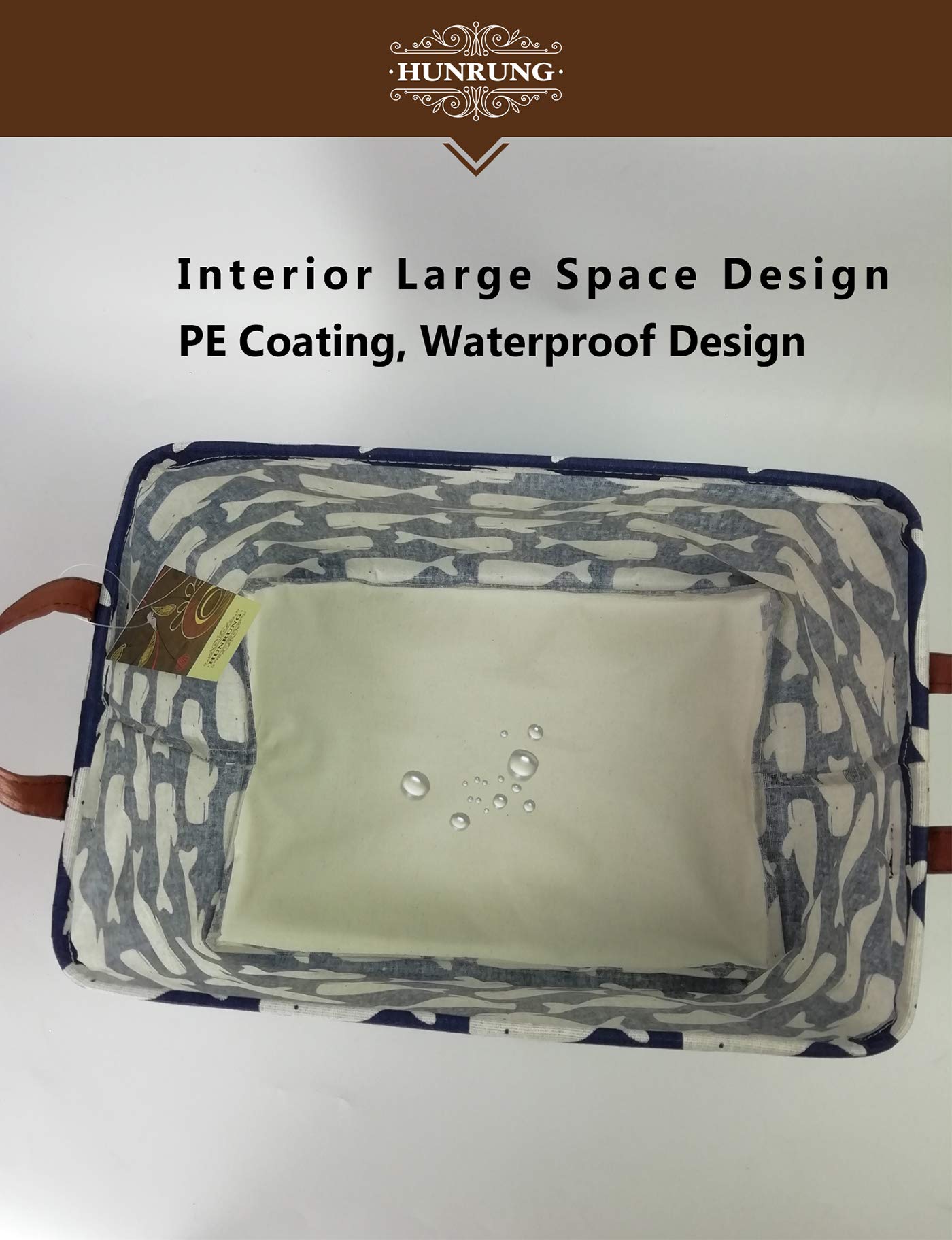 HUNRUNG nursery storage basket ideal for diapers and wipes organization.