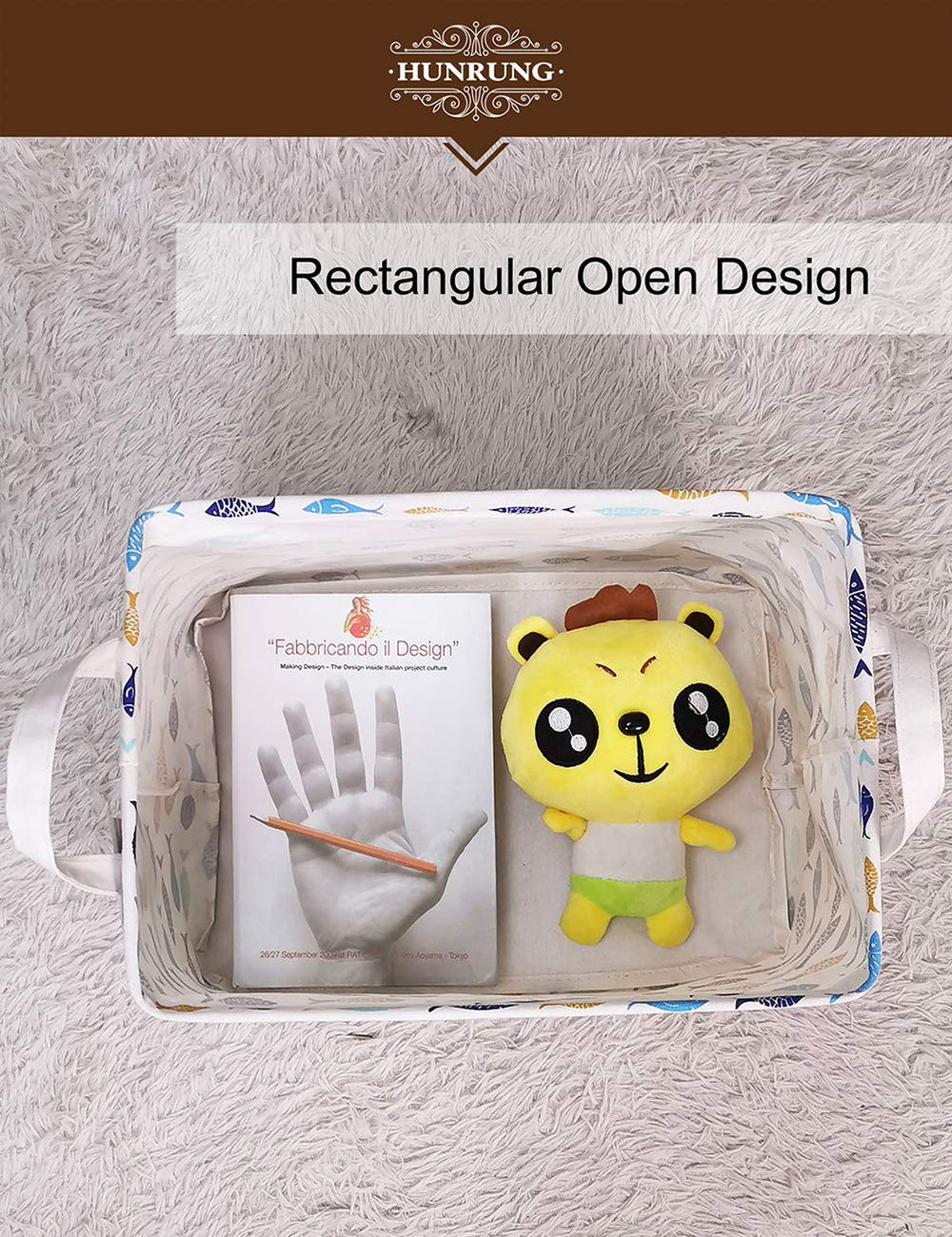 HUNRUNG bathroom towel storage bin keeps towels within easy reach.