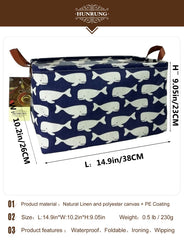 HUNRUNG canvas organizer bin stores books and clothes in compact spaces.
