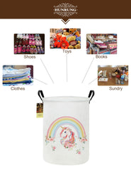 HUNRUNG collapsible laundry bin folds flat for space-saving storage in small apartments