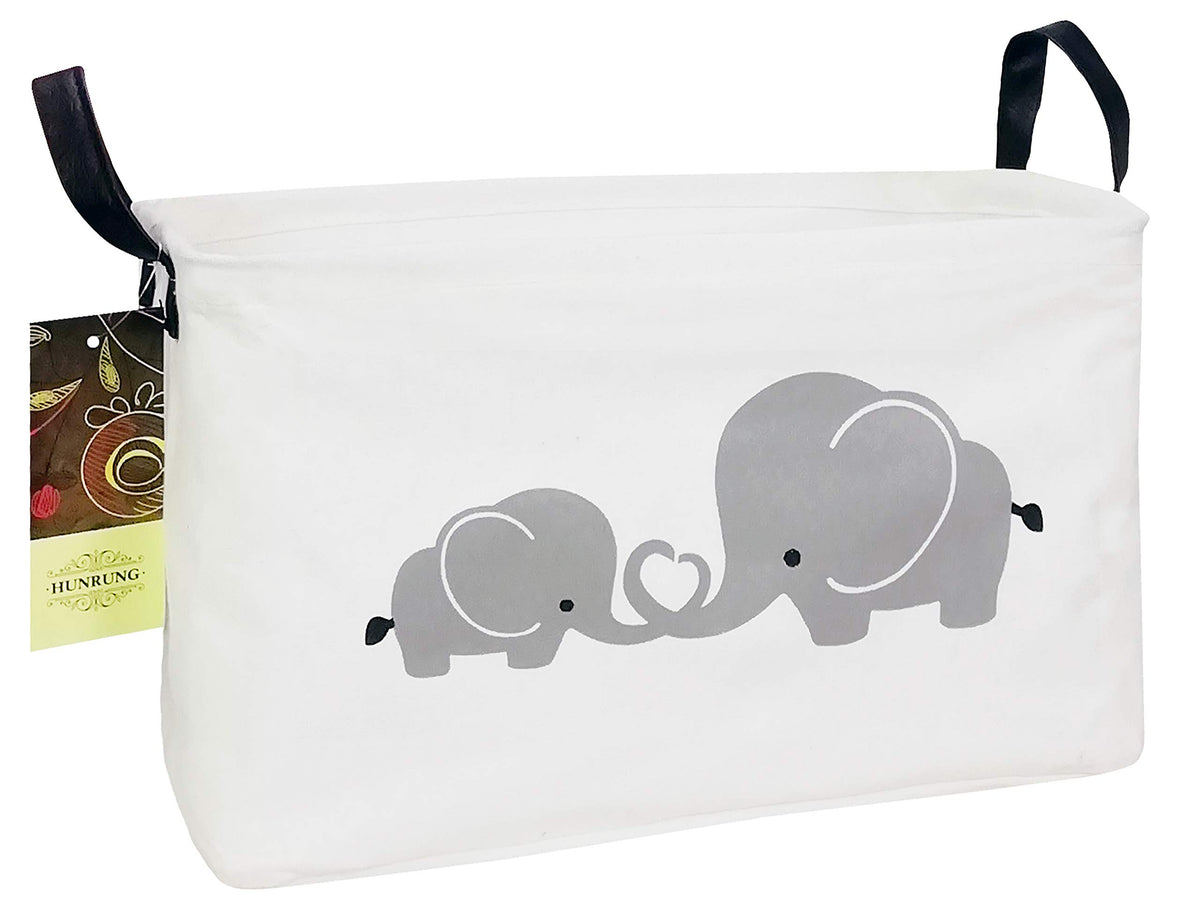 hunrung elephant storage basket front view ideal for toy organization and quick access.