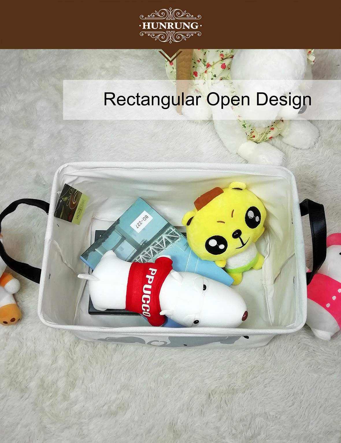 hunrung elephant storage basket nursery use for diapers and wipes.