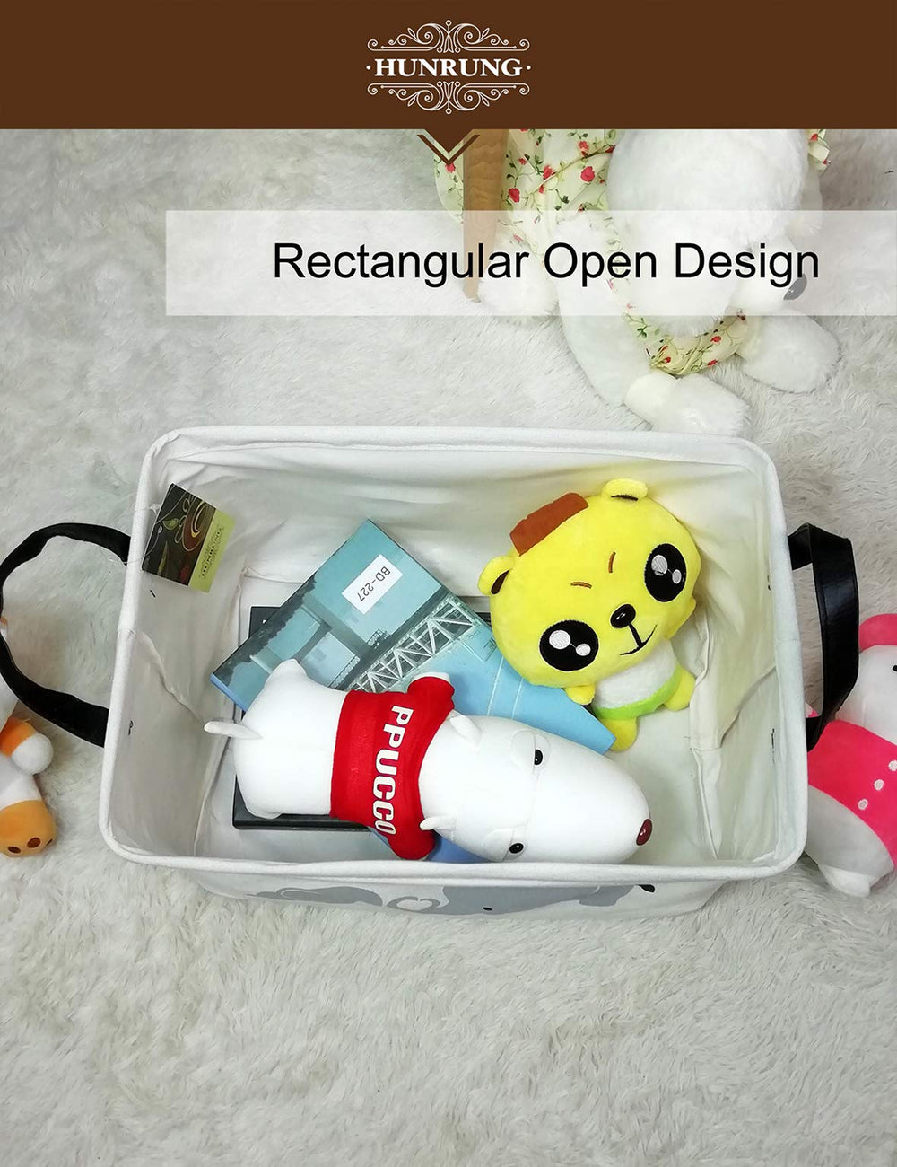 hunrung elephant storage basket nursery use for diapers and wipes.