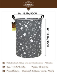 HUNRUNG large canvas storage basket highlighting spacious capacity for toys and clothes.