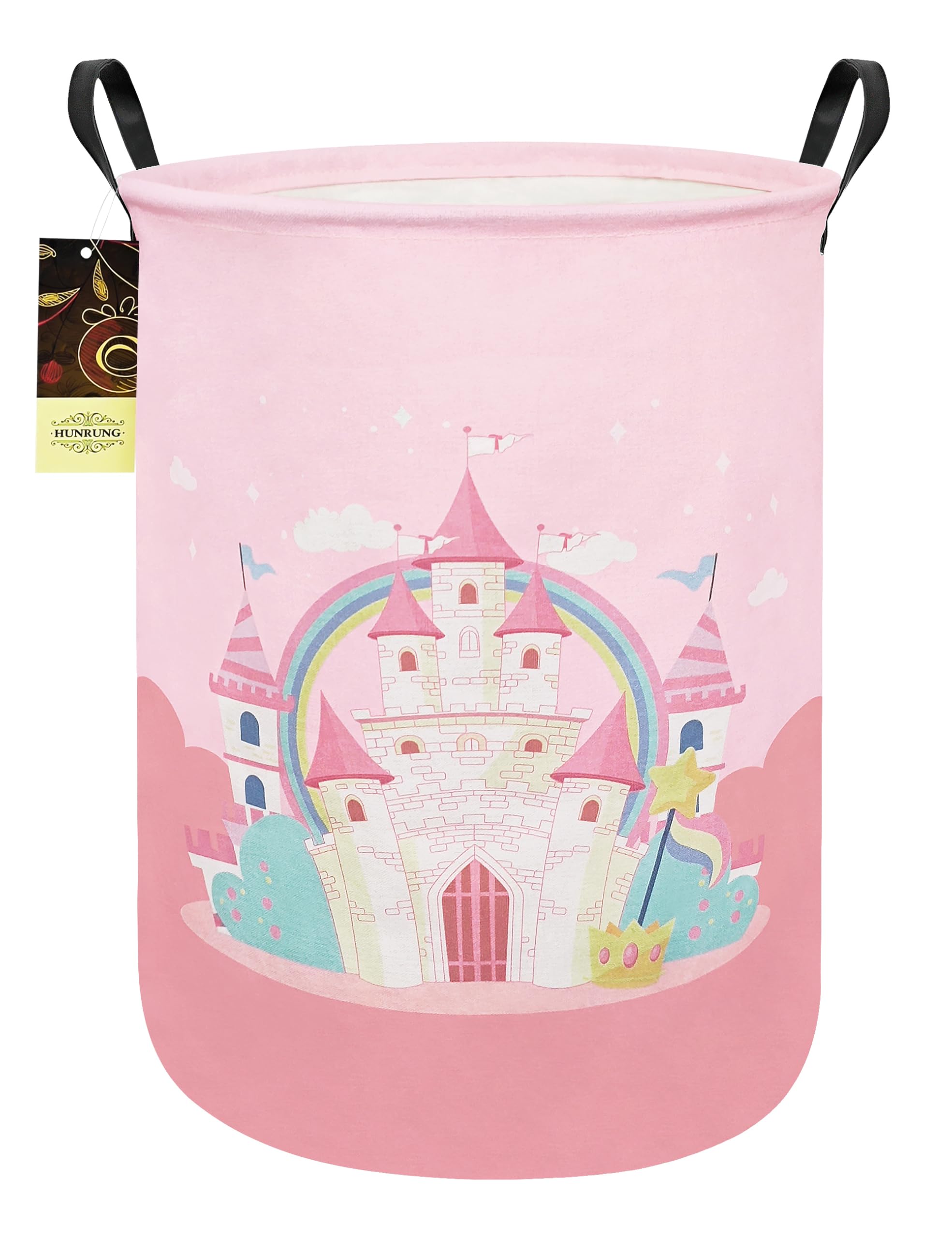 HUNRUNG laundry hamper canvas large capacity stores toys, clothes, and linens neatly.