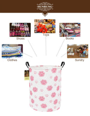 HUNRUNG Laundry Hamper canvas closeup, non-toxic washable fabric for everyday use.