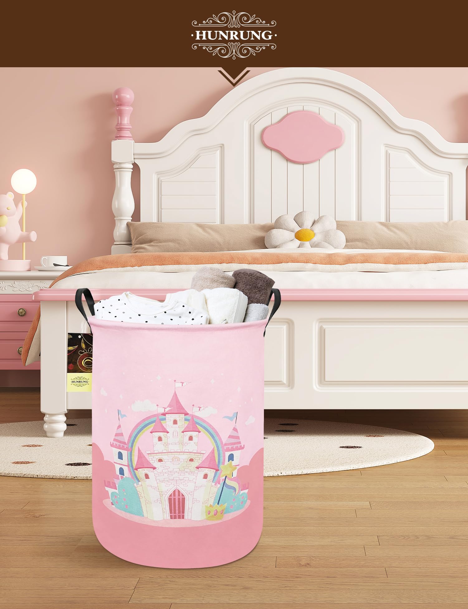 HUNRUNG laundry hamper dorm room use keeps clothes organized.