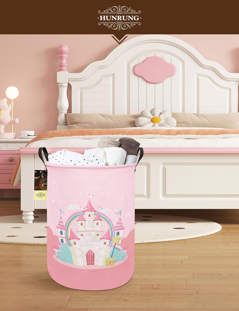 HUNRUNG laundry hamper dorm room use keeps clothes organized.