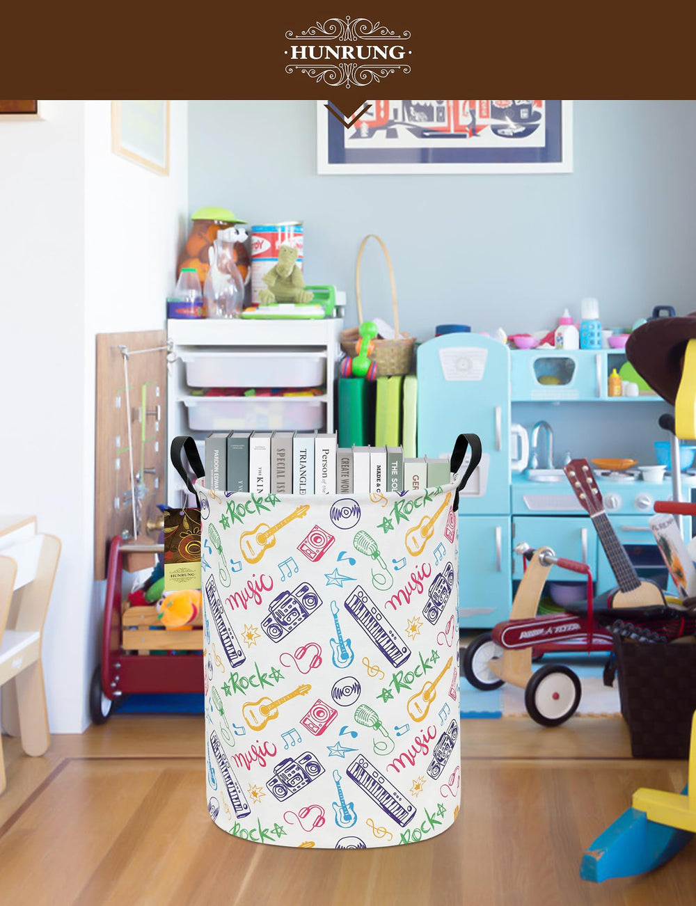 HUNRUNG dorm-friendly storage fits shelves or under desks in dorm rooms.