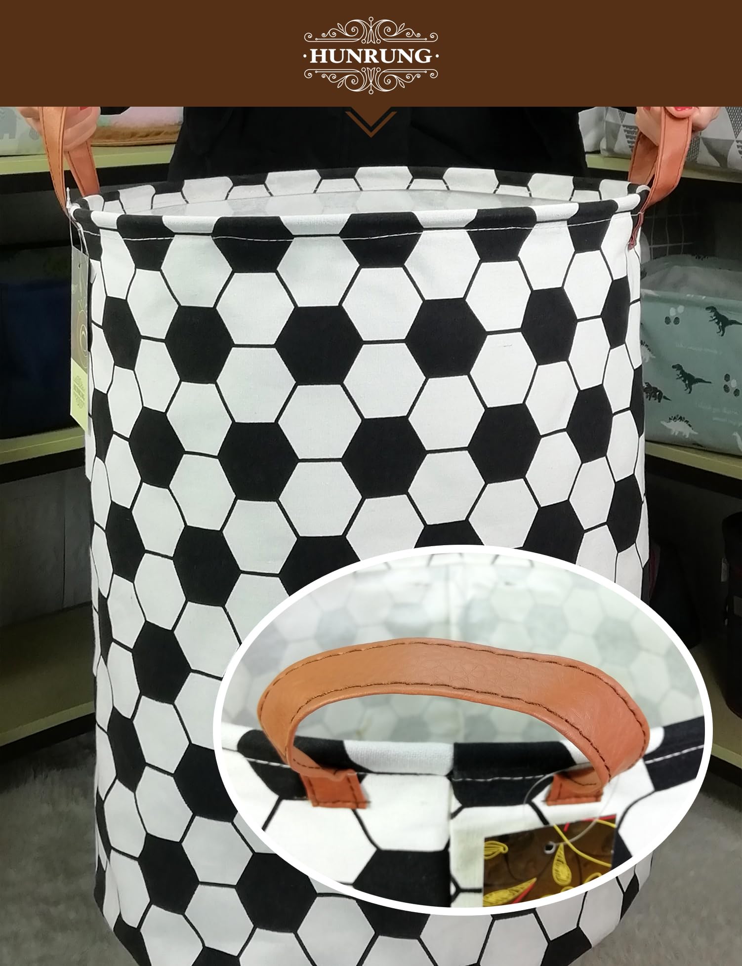 HUNRUNG Laundry Hamper dorm-use setup demonstrates versatile storage in small spaces.
