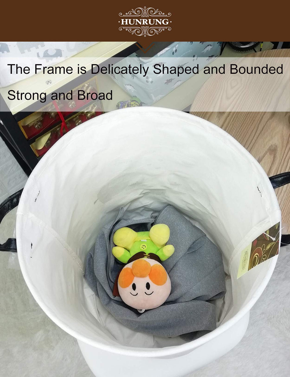 HUNRUNG laundry hamper in bathroom organizing towels