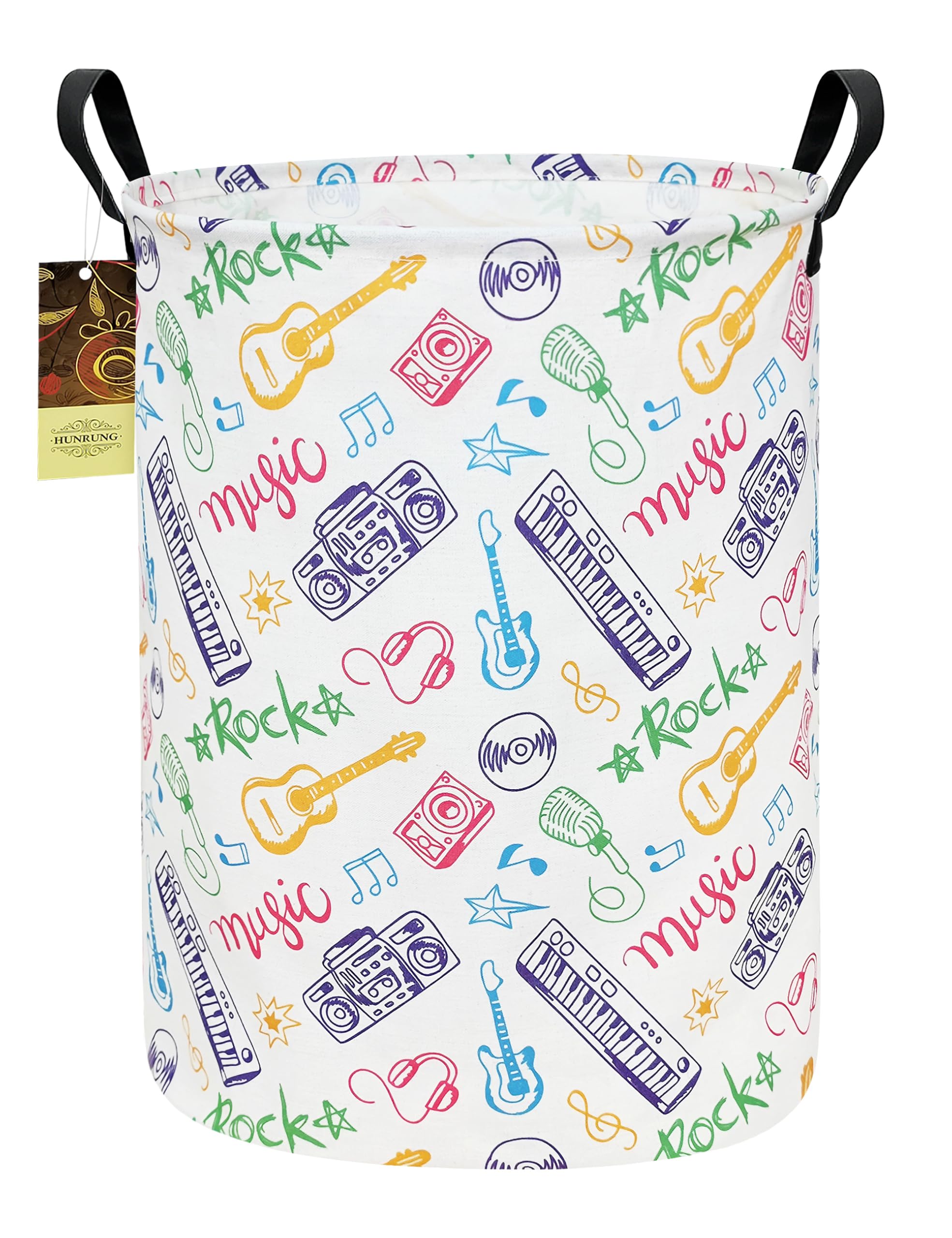 HUNRUNG laundry hamper with large-capacity design stores clothing and toys neatly.